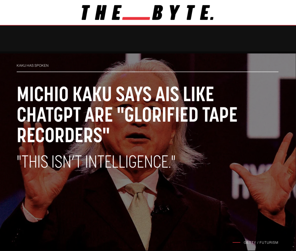 Michio Kaku, ChatGPT and I are disappointed in you